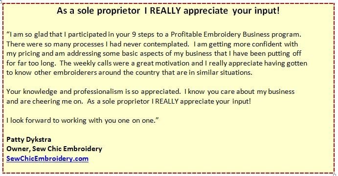 Patty Dystras testimonial