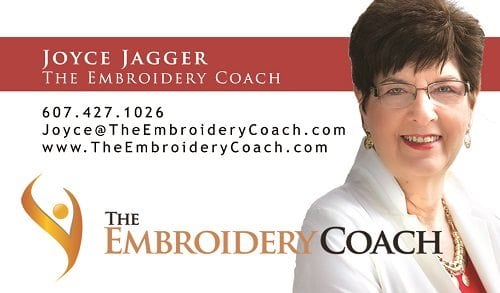 The Embroidery Coach Business Card Front