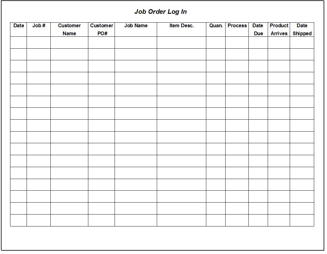 Create a Log In Form And Check List For Embroidery Orders