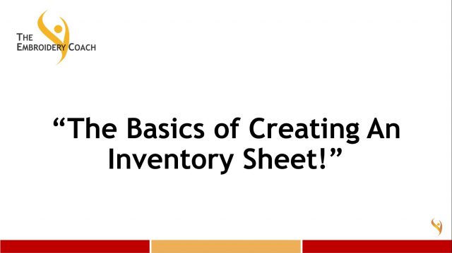 The Embroidery Coach Inventory Spreadsheet