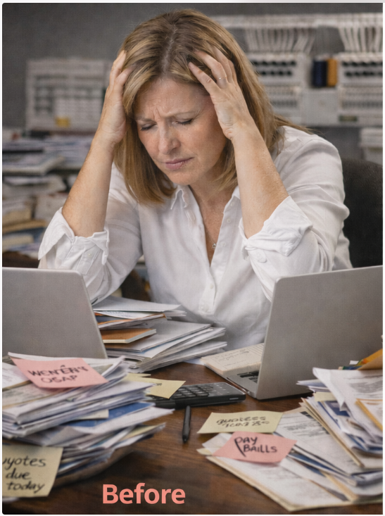 Embroiderer before working with me